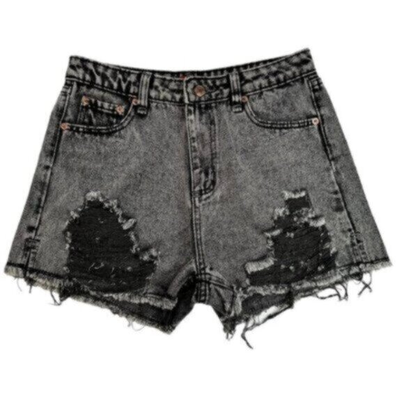 NWT Signature8 | Black Denim Distressed Shorts Size Medium - Picture 1 of 13